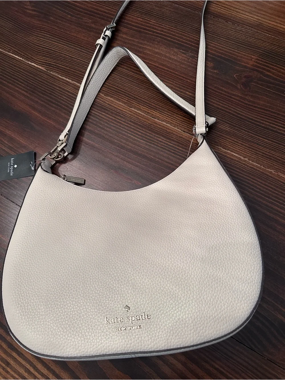 kate spade Pebbled Leather Crescent Shoulder Bag in Light Pink